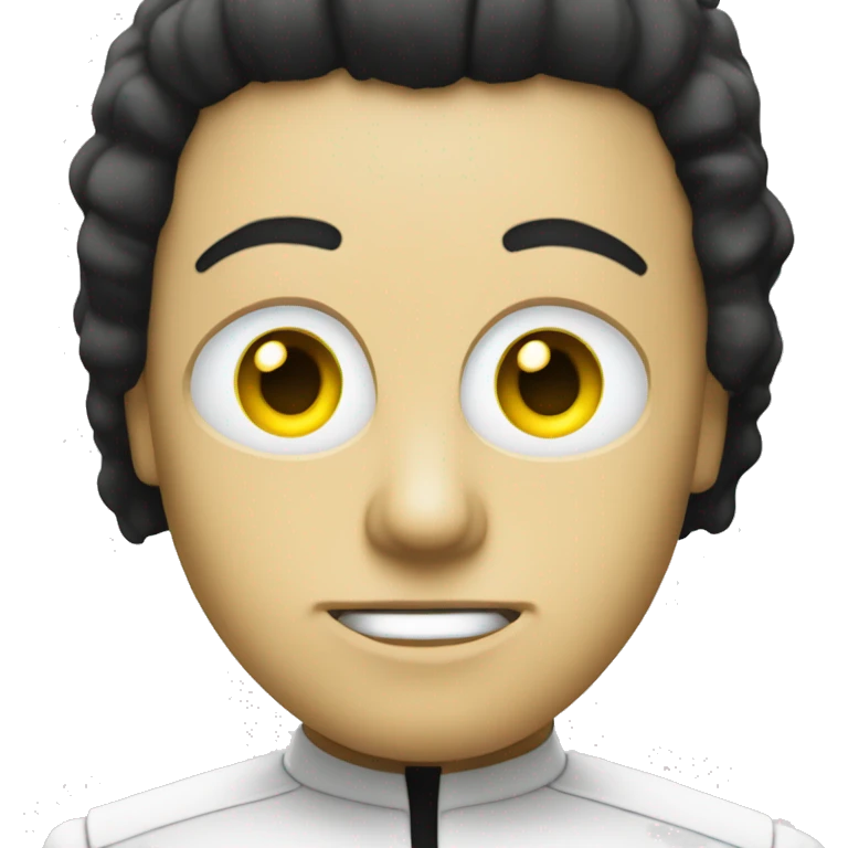Data the white android with yellow eyes and black hair from Star Trek emoji