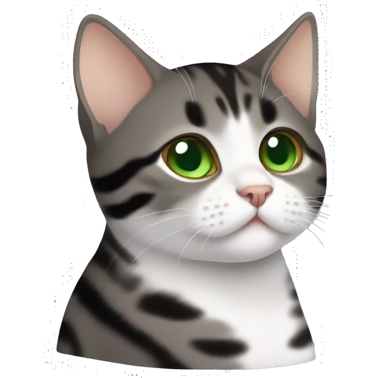 American shorthair brown and black with green eyes that is chunky  emoji