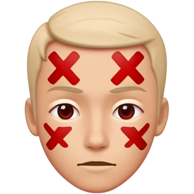 character shaking head no with X mark emoji