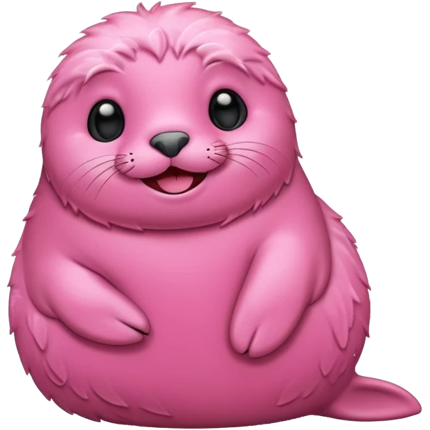 Cute pink seal in love emoji