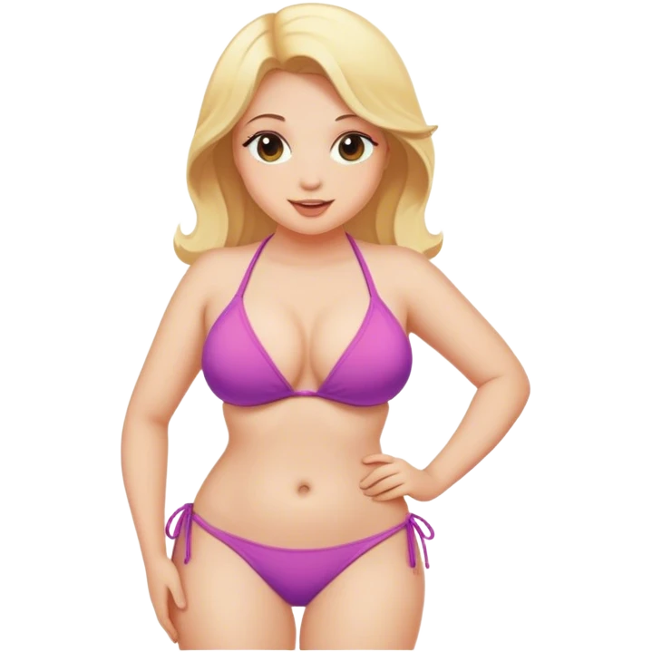 blonde Curvy bikini girl clean emoji