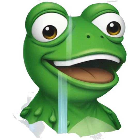 pepe the frog inside on icecube emoji