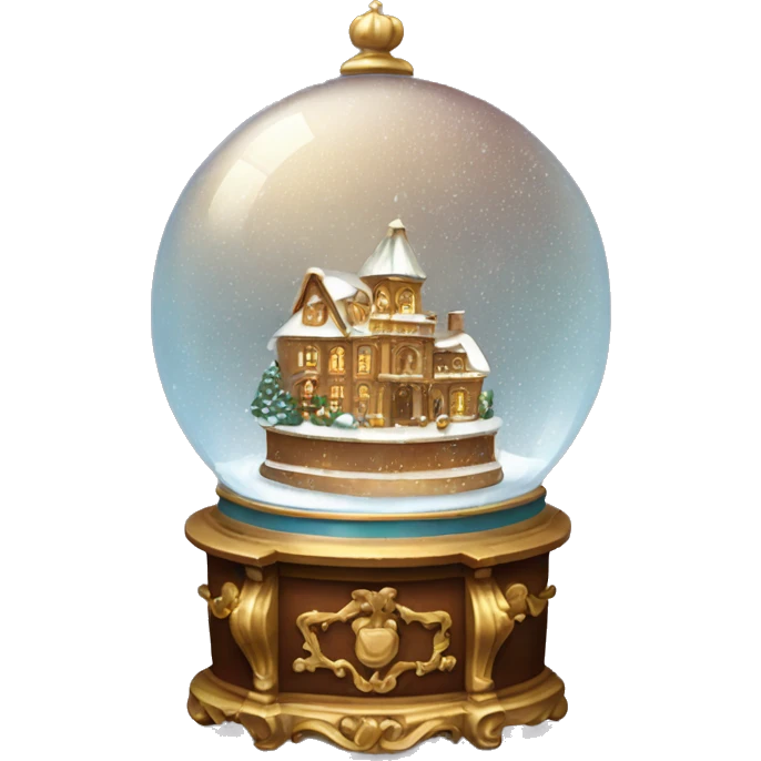 vintage bronw rococo snow globe emoji