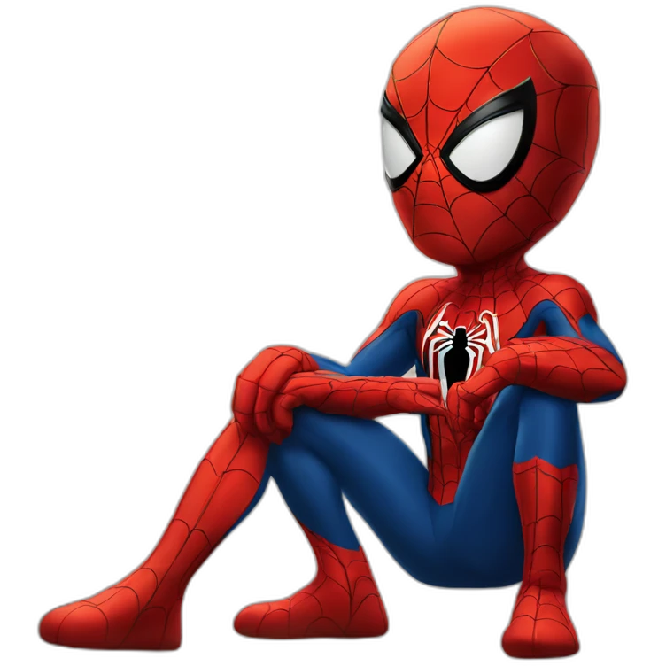 Spider man thinking emoji