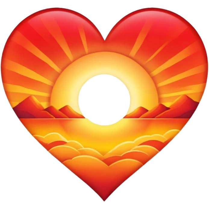 Sunrise in the shape of a heart  emoji