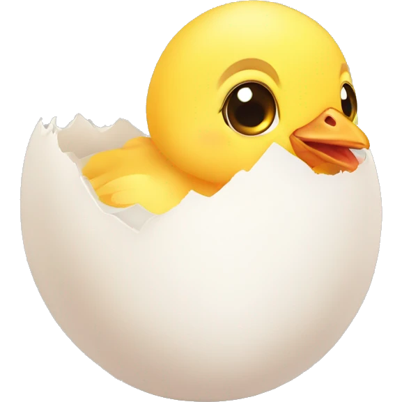baby chicken hatching from an egg emoji