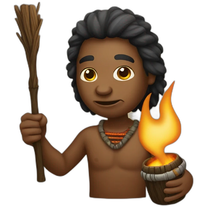 Aborigine hold fire torch emoji