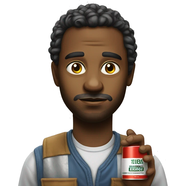 American holding oil photorealistic serious emoji