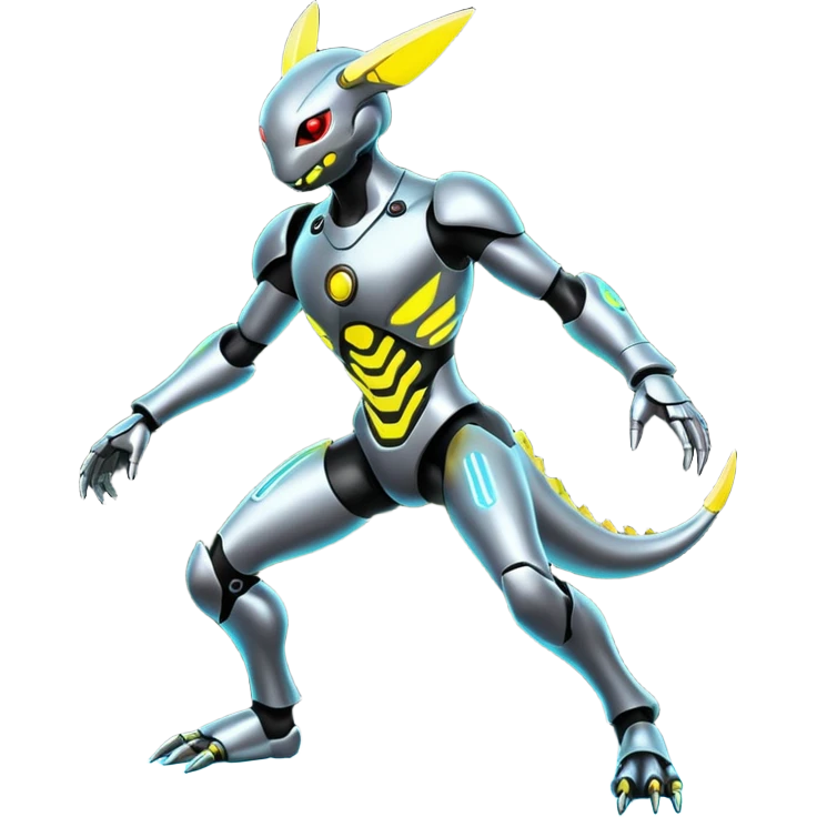 Modern Cyber Lombax-Fakémon-creature, full body emoji