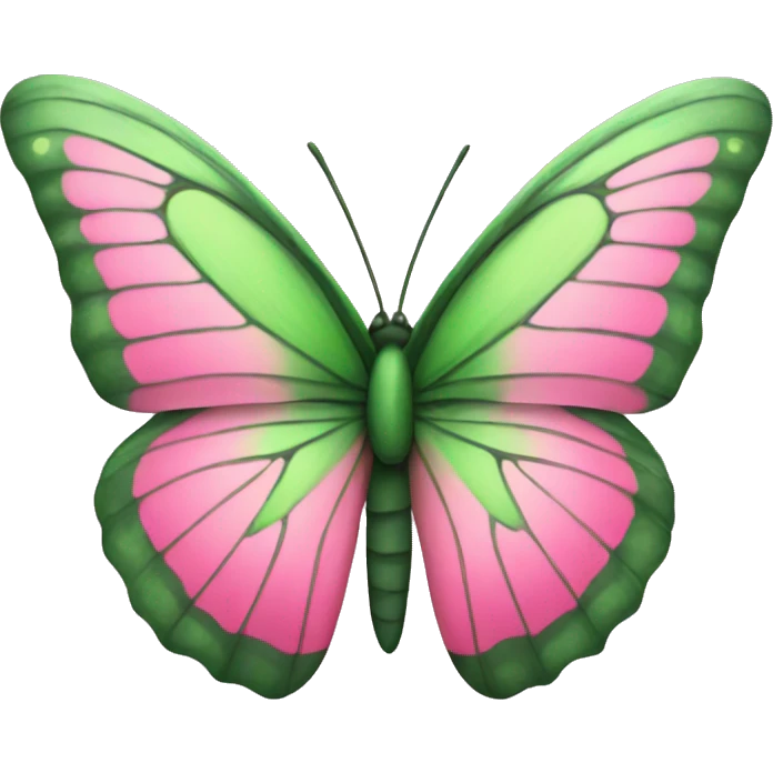 Green pink butterfly emoji