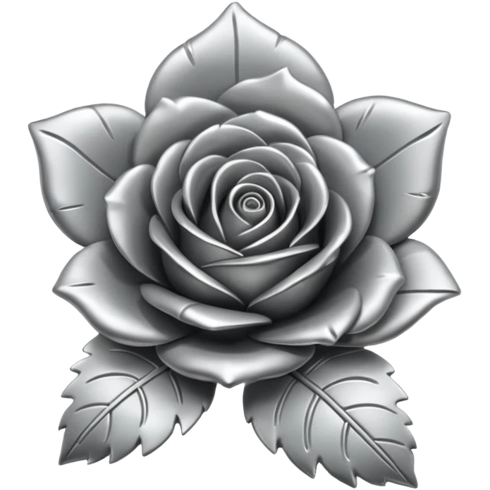metal rose, without green leaves, just flower emoji