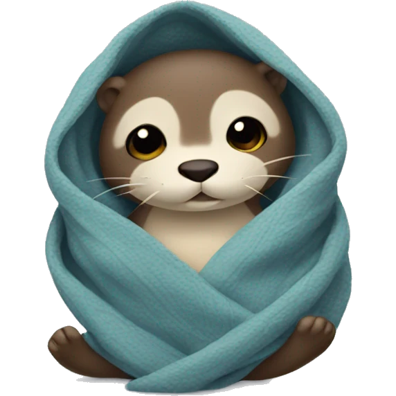 otter cozy in blanket emoji