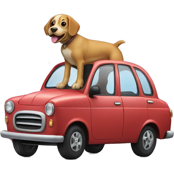 Dog on car emoji
