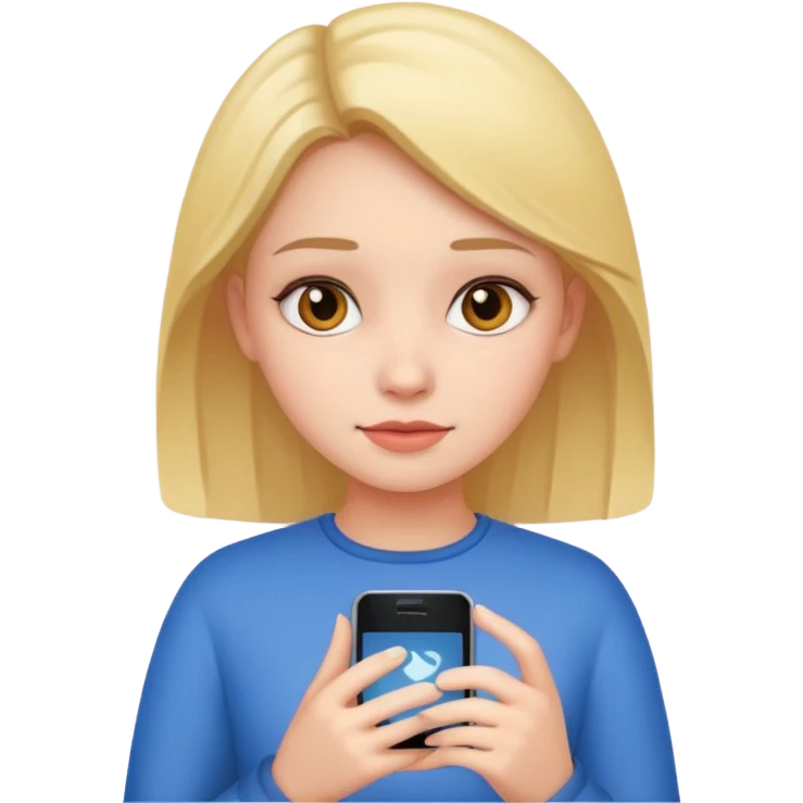 Ein mächen mit einer Handy sucht  emoji