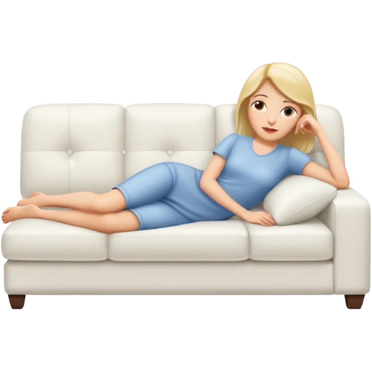 Women lying on a white sofa  emoji