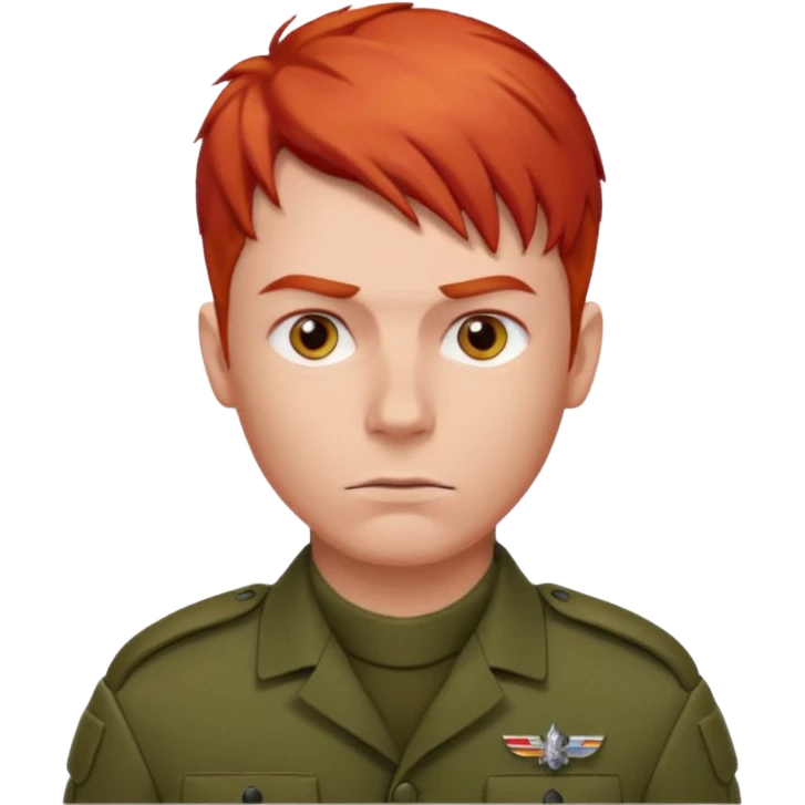 male soldier red hair style emoji