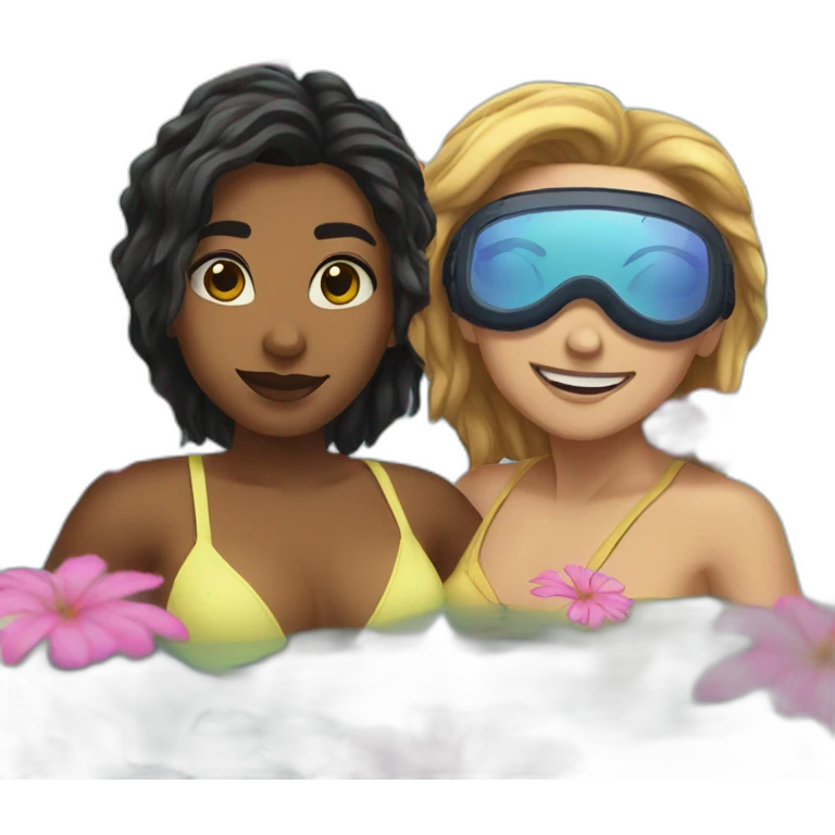 serenity and paz in a pool emoji