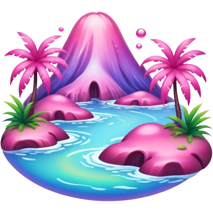 pink slop tropical landscape  emoji