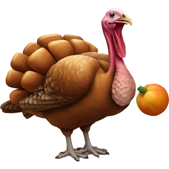 A turkey eating a turkey emoji