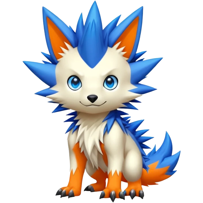 Colorful kawaii cool edgy Digimon-Fakemon-animal full body emoji