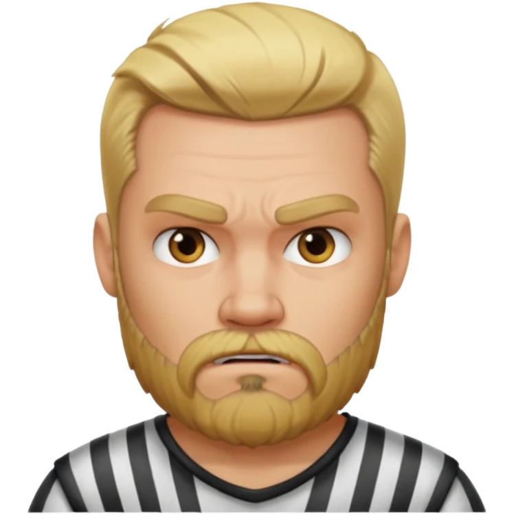 angry blonde tattooed bearded male prisoner emoji