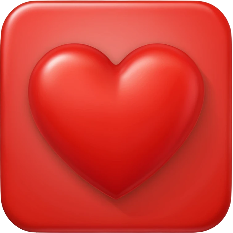 Un corazón grande rojo con la letra J en mayúscula emoji