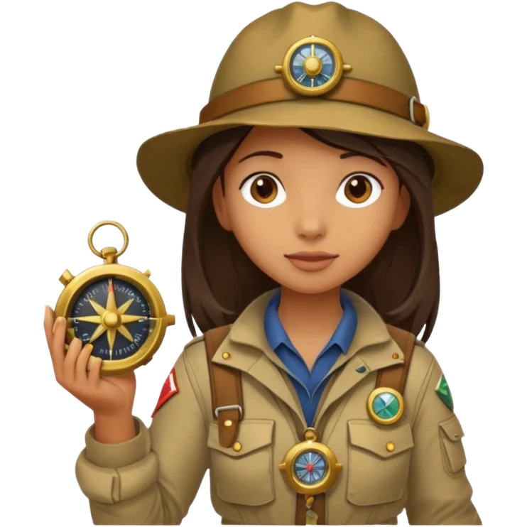 Girl + compass,Jungle Explorers. emoji