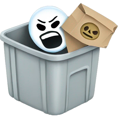 Sans in the trash emoji