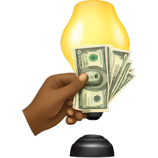 hand with money & lamp emoji