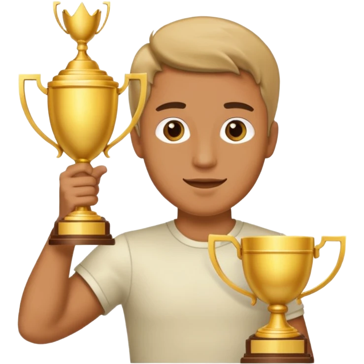 man raising a trophy emoji