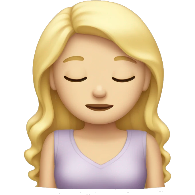 Blond girl sleeping emoji