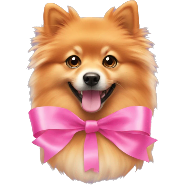 orange spitz with pink ribbon  emoji