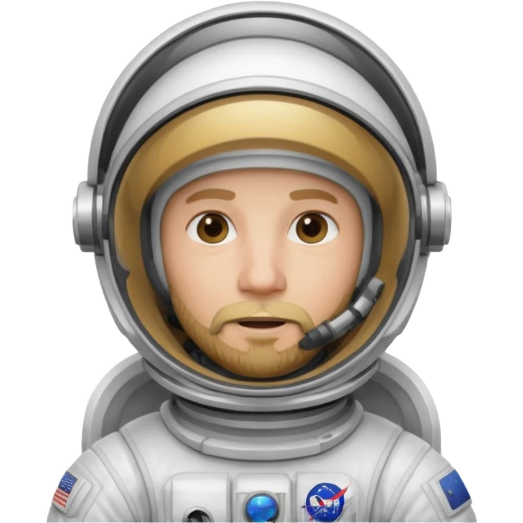 astronaut, white suit and helmet ,with blonde beard emoji