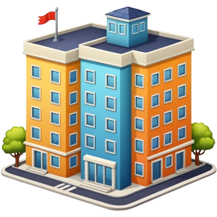 simple and friendly apartment building emoji emoji