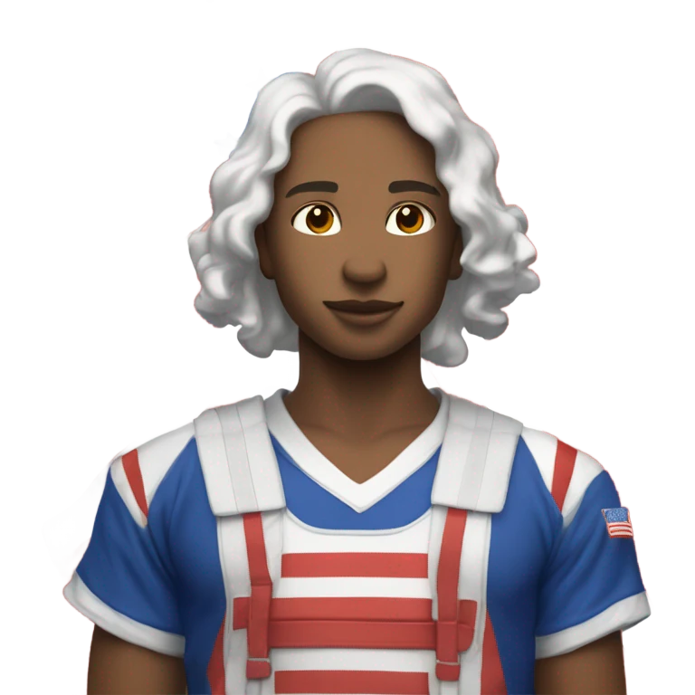 Rayce wearing USA flag emoji