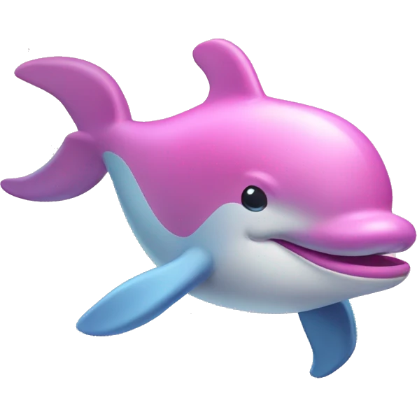 Pink dolphin with a bow emoji