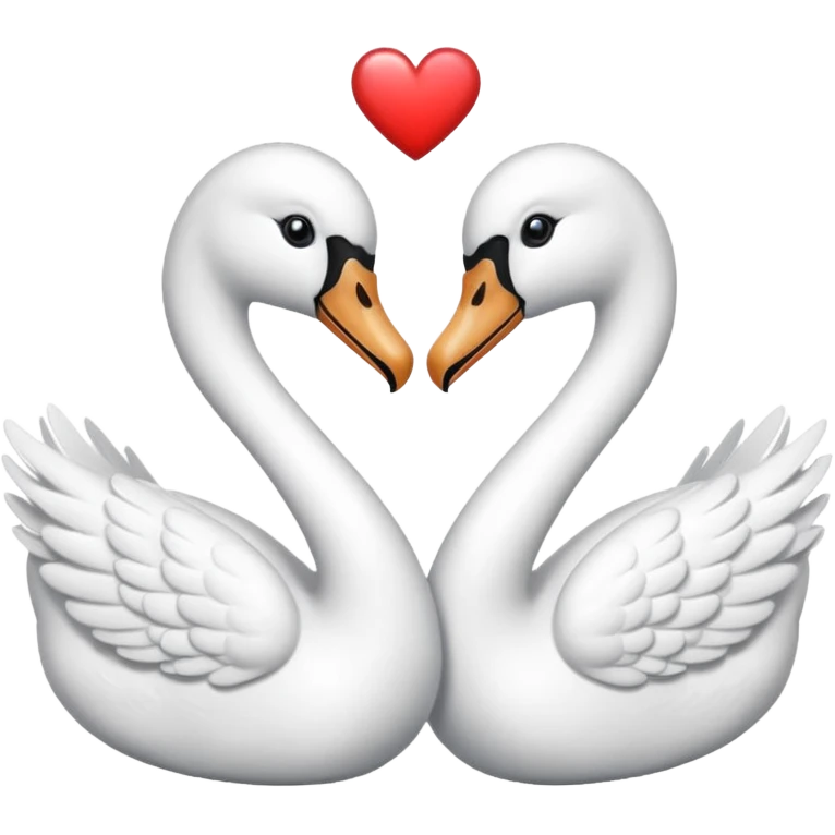 Dos cisnes  formando un corazón con sus cuellos  emoji