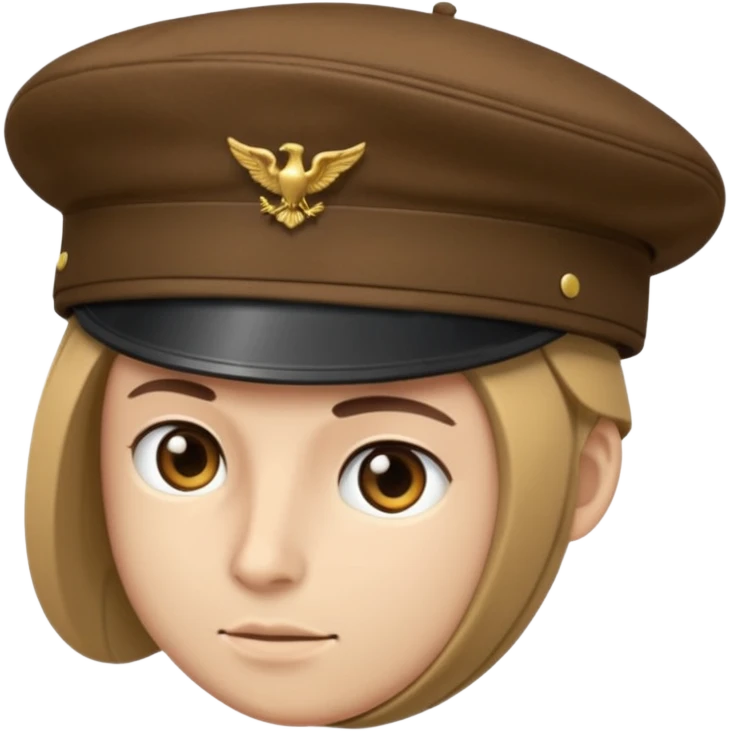 A brown military beret  emoji