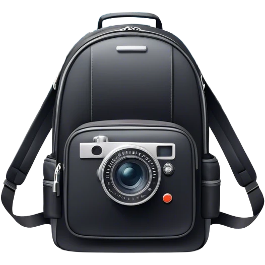Icon for Urban Tourism: a city skyline with iconic buildings, a camera, and a backpack. The icon should represent the exploration of urban destinations, with elements like streets, landmarks, and vibrant city life. Transparent background. emoji