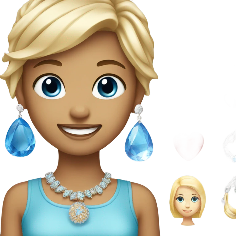 Keep this photo smiling girls with jewelry but blonde girl has blue eyes emoji