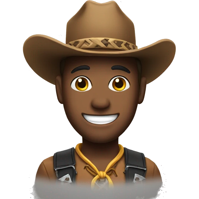 Star smiling with a cow boy hat emoji