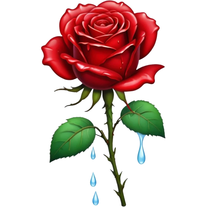 a dead rose leaking water emoji