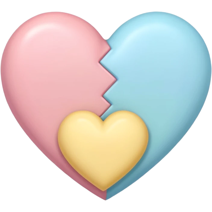 2 big pastel hearts and 1 small pastel heart in the middle  emoji