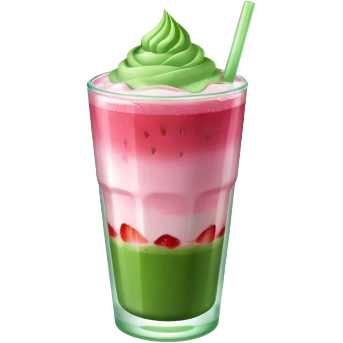iced strawberry matcha emoji