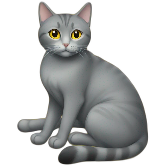 Grey cat on the yellow blanket emoji