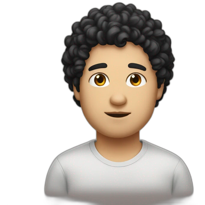 tech bro curly black hair chubby face emoji