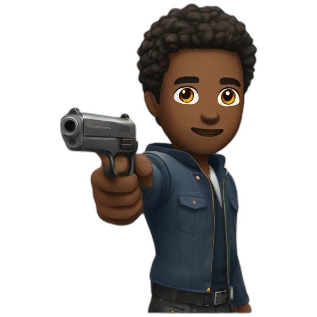 Adam playing free fire emoji