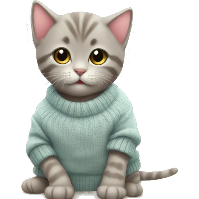 Kitten wearing a cute sweater emoji
