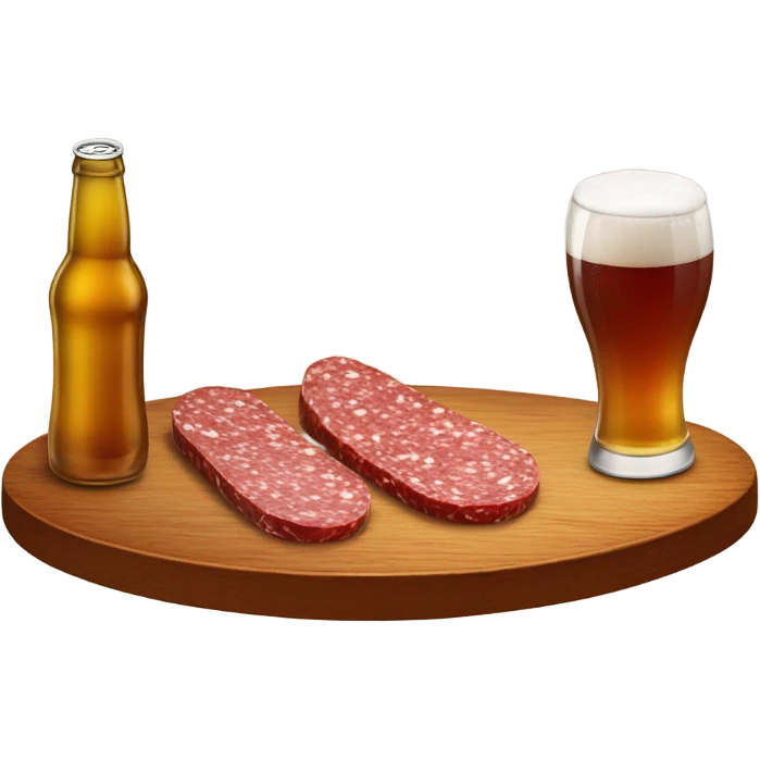 salami table with a beer emoji