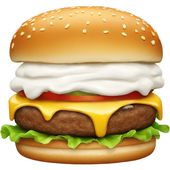 burger with white cream in it emoji